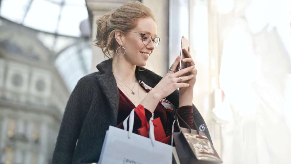woman checking her mobile phone